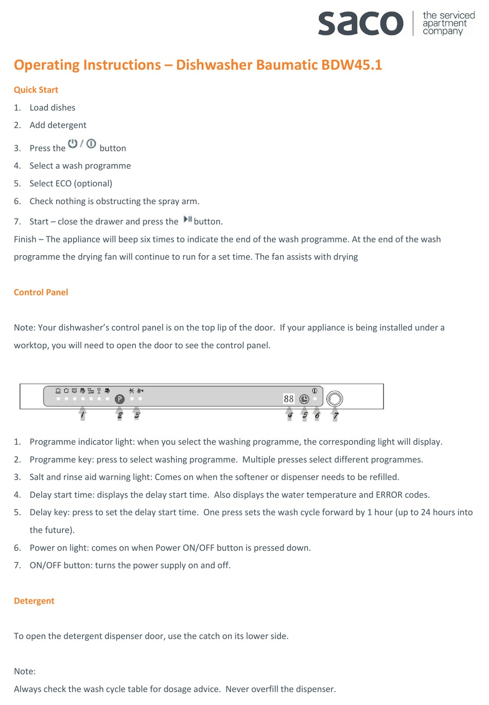 Baumatic bdw45 best sale 1 dishwasher