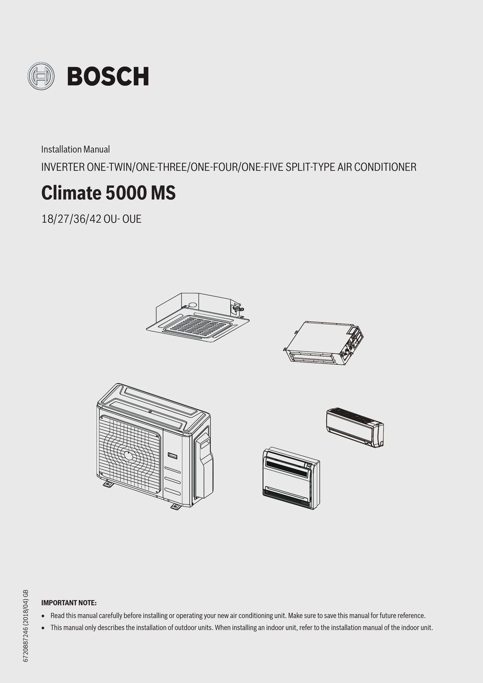 BOSCH CLIMATE 5000 MS 18 INSTALLATION MANUAL Pdf Download ManualsLib