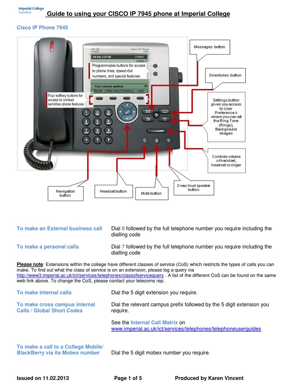 cisco ip phone 7945 user manual