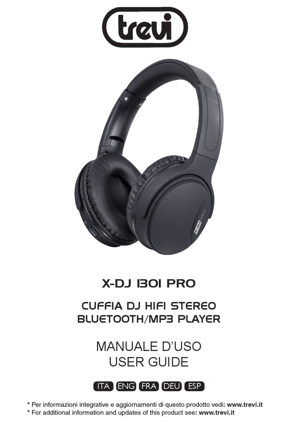 DJ1260NERA - DJ 1260 BT Cuffia DJ Bluetooth con microfono nera Trevi - Trevi