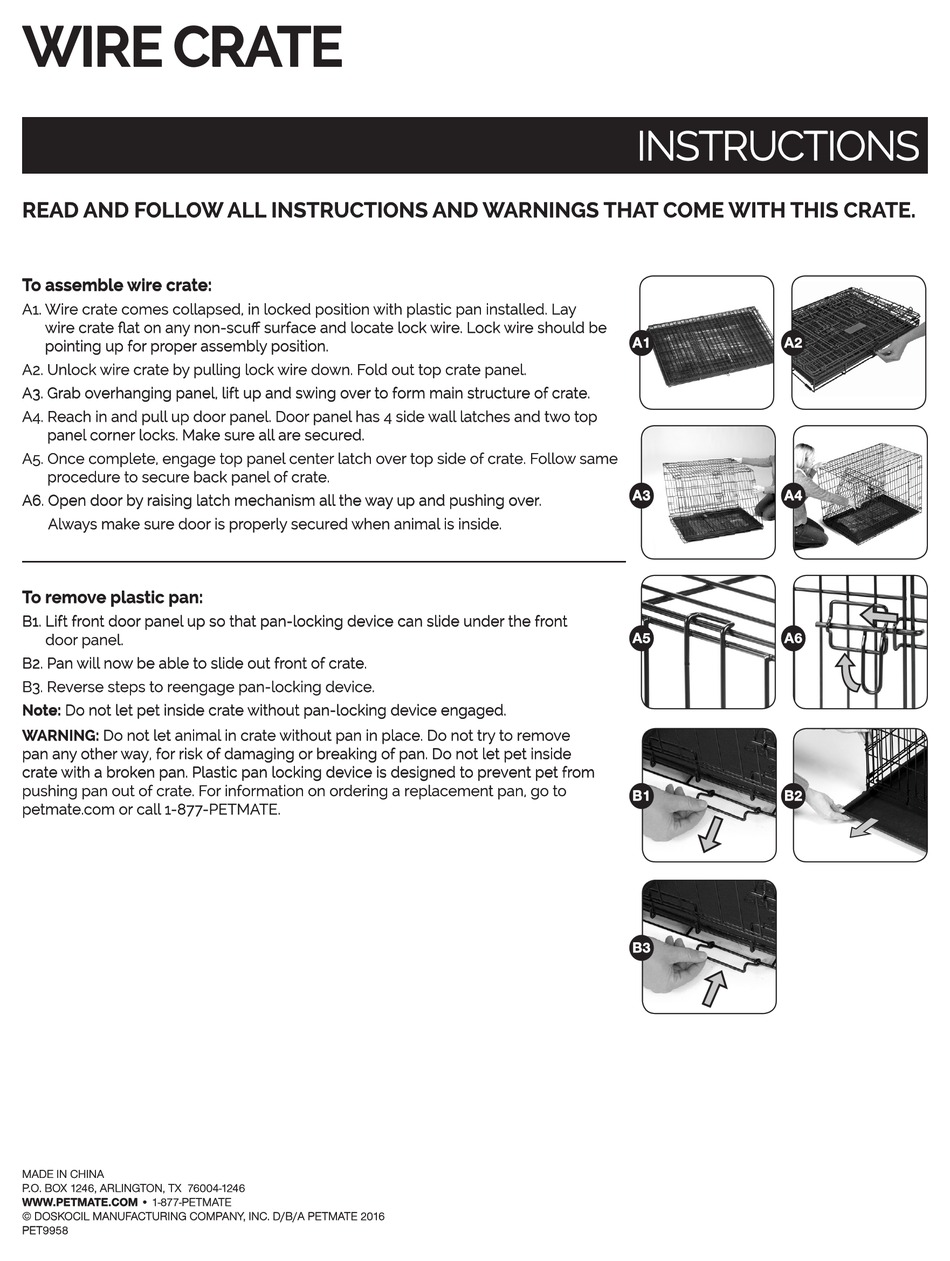 PETMATE WIRE CRATE INSTRUCTIONS MANUAL Pdf Download ManualsLib