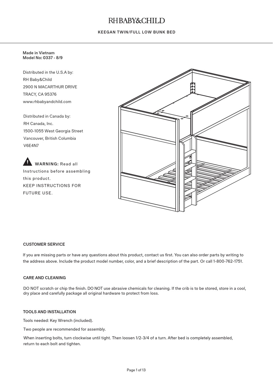 RH BABY&CHILD KEEGAN TWIN MANUAL Pdf Download ManualsLib