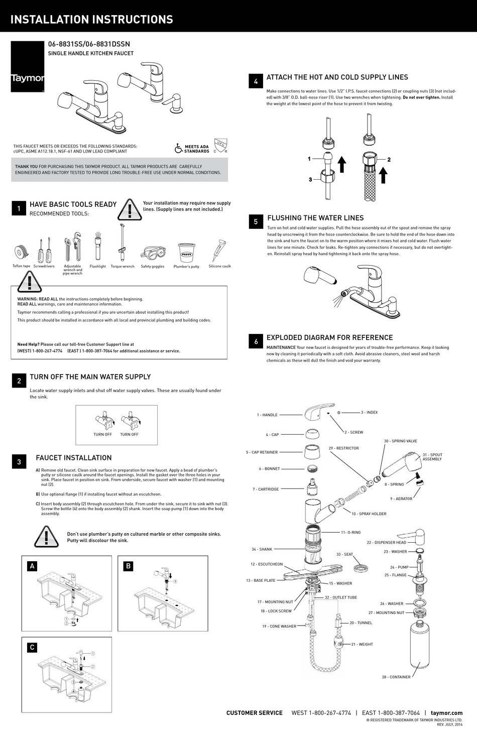 TAYMOR 068831SS INSTALLATION INSTRUCTIONS Pdf Download ManualsLib