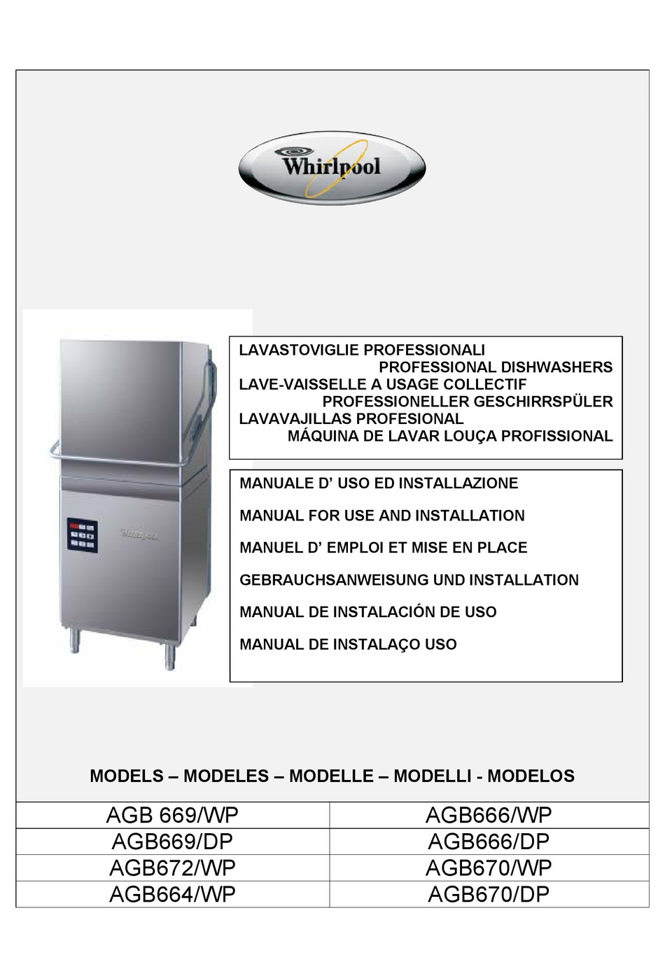 Installation And Positioning - Whirlpool AGB 669/WP Manual For Use And  Installation [Page 17] | ManualsLib