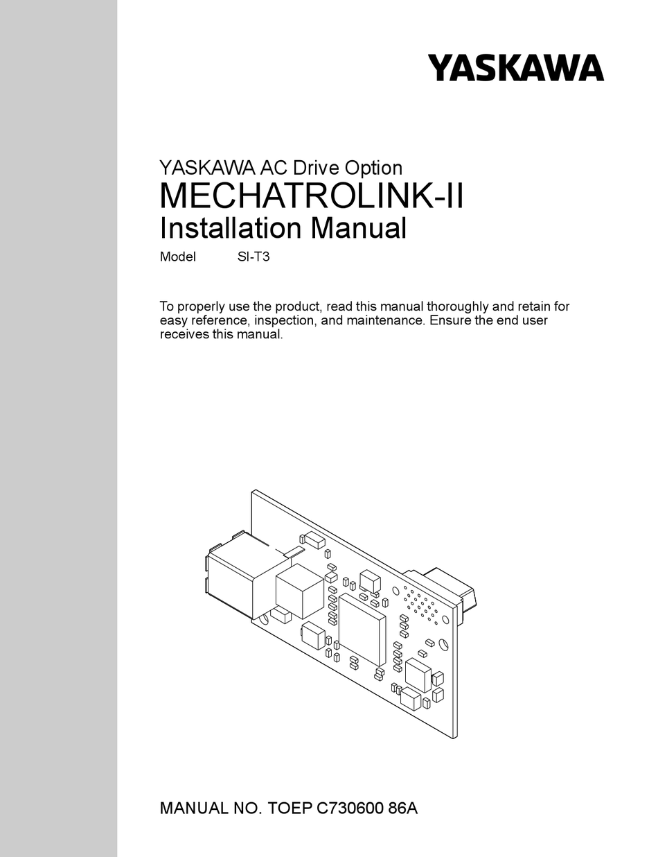 YASKAWA SI-T3 INSTALLATION MANUAL Pdf Download | ManualsLib