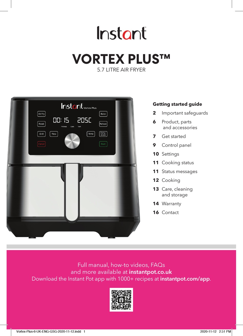 INSTANT VORTEX PLUS GETTING STARTED MANUAL Pdf Download ManualsLib