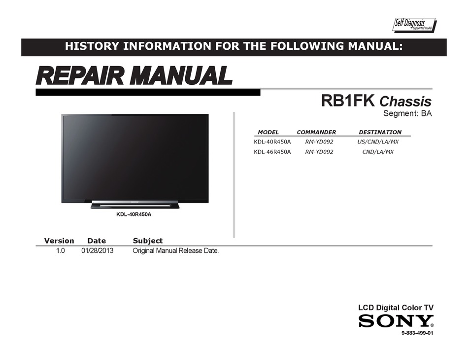 Прошивки sony телевизор. KDL-40rd453 service manual. KDL-46we5 шасси. Sony KV-xf25m50. Sony 235 service manual.