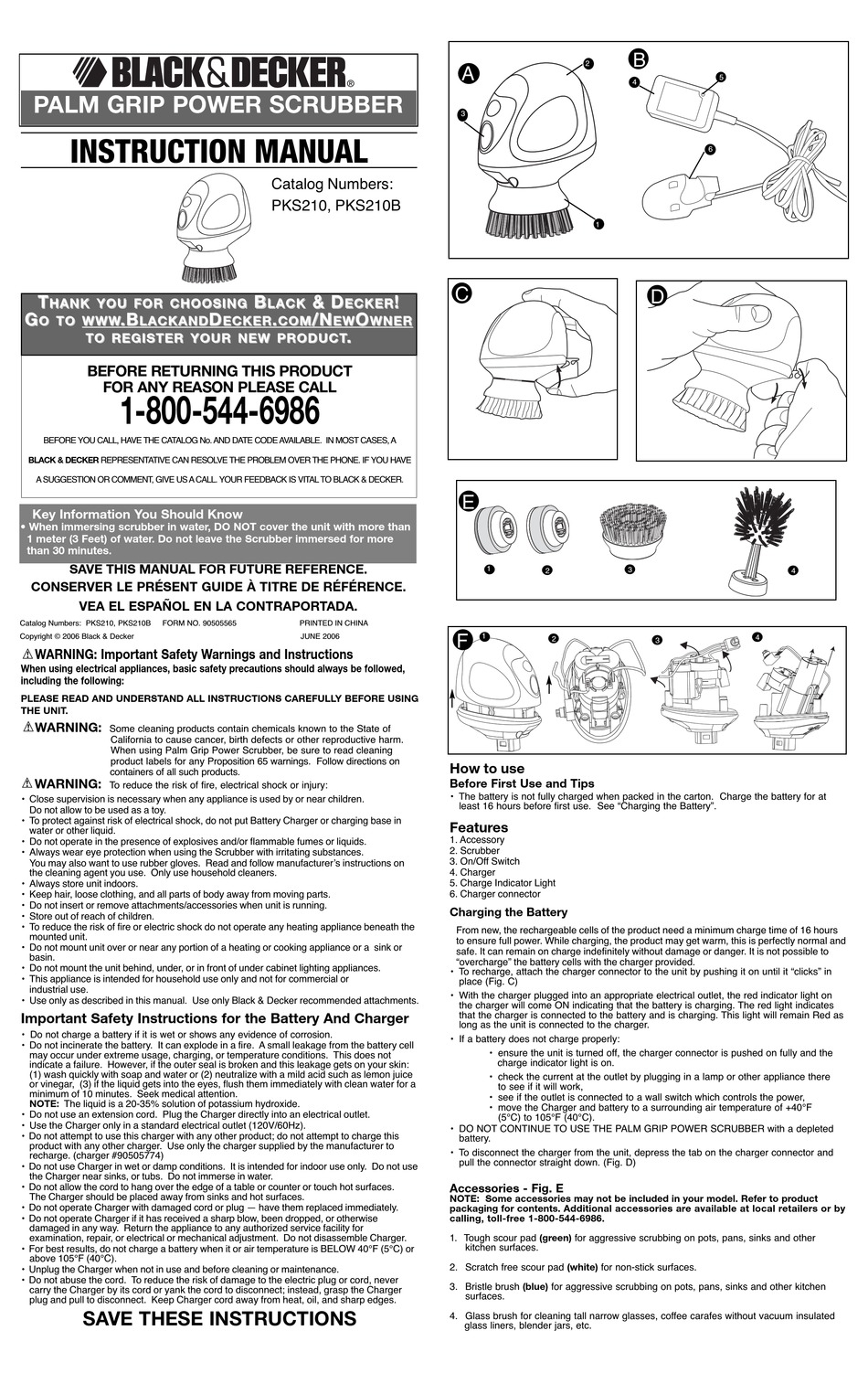 BLACK & DECKER SCRUB BRUSHER 9385 OWNER'S MANUAL Pdf Download