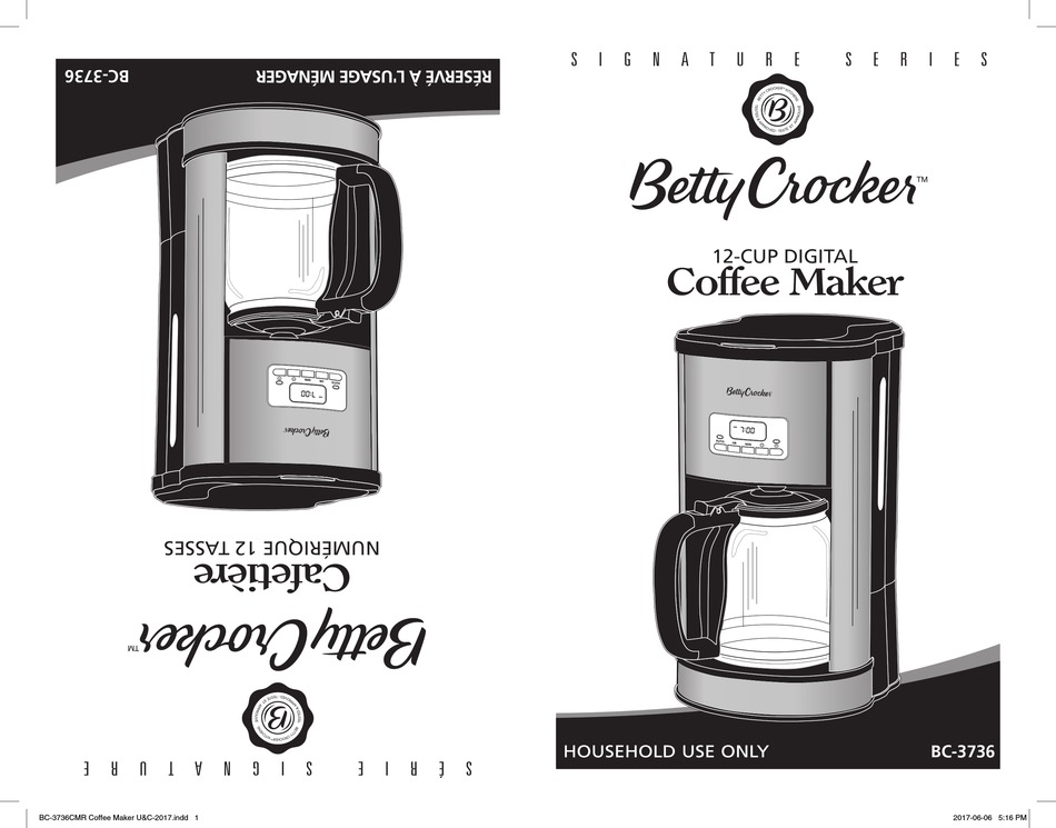 BETTY CROCKER SIGNATURE SERIES MANUAL 