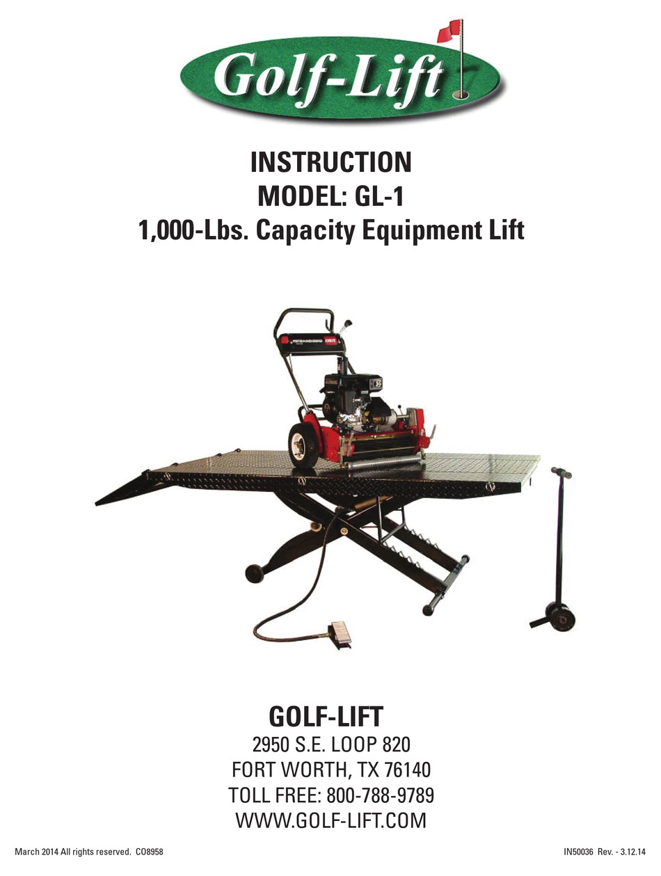 GOLFLIFT GL1 INSTRUCTION Pdf Download ManualsLib