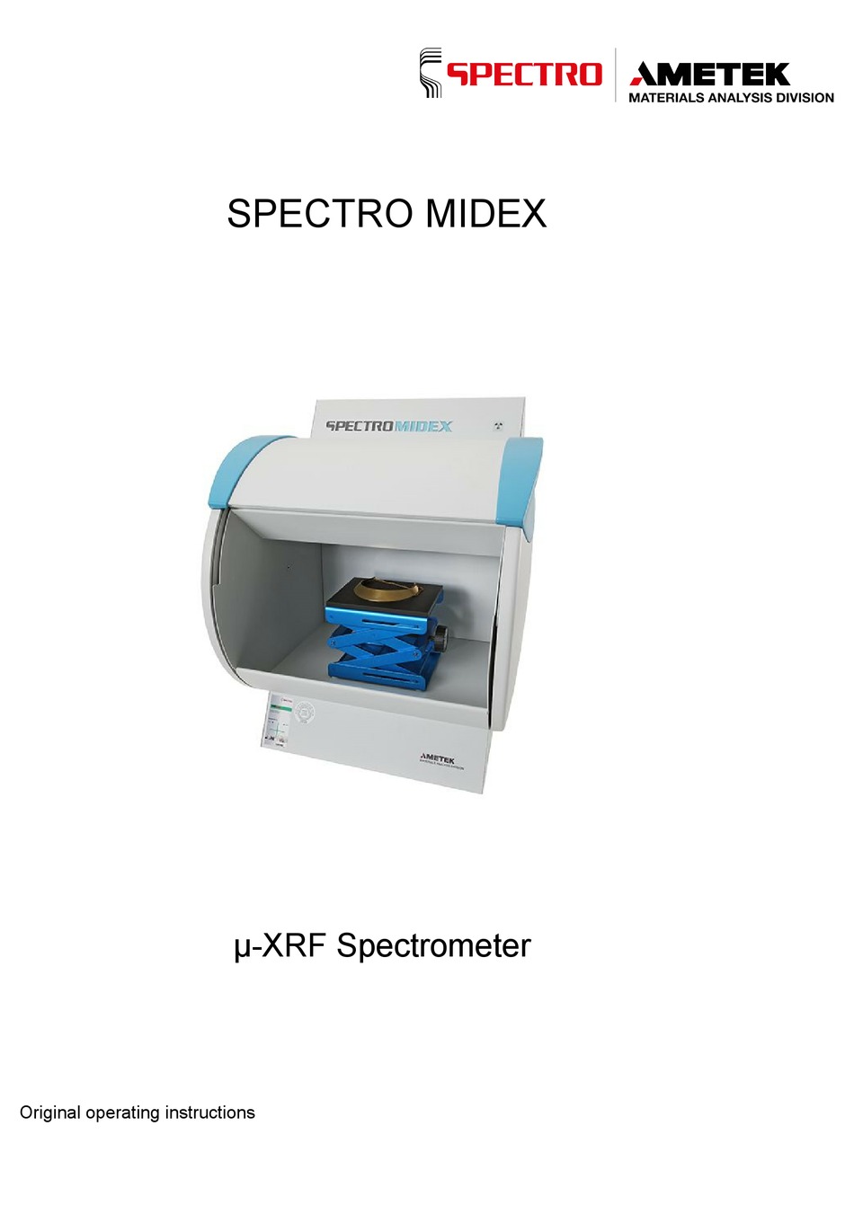 AMETEK SPECTRO MIDEX MID04 ORIGINAL OPERATING INSTRUCTIONS Pdf Download