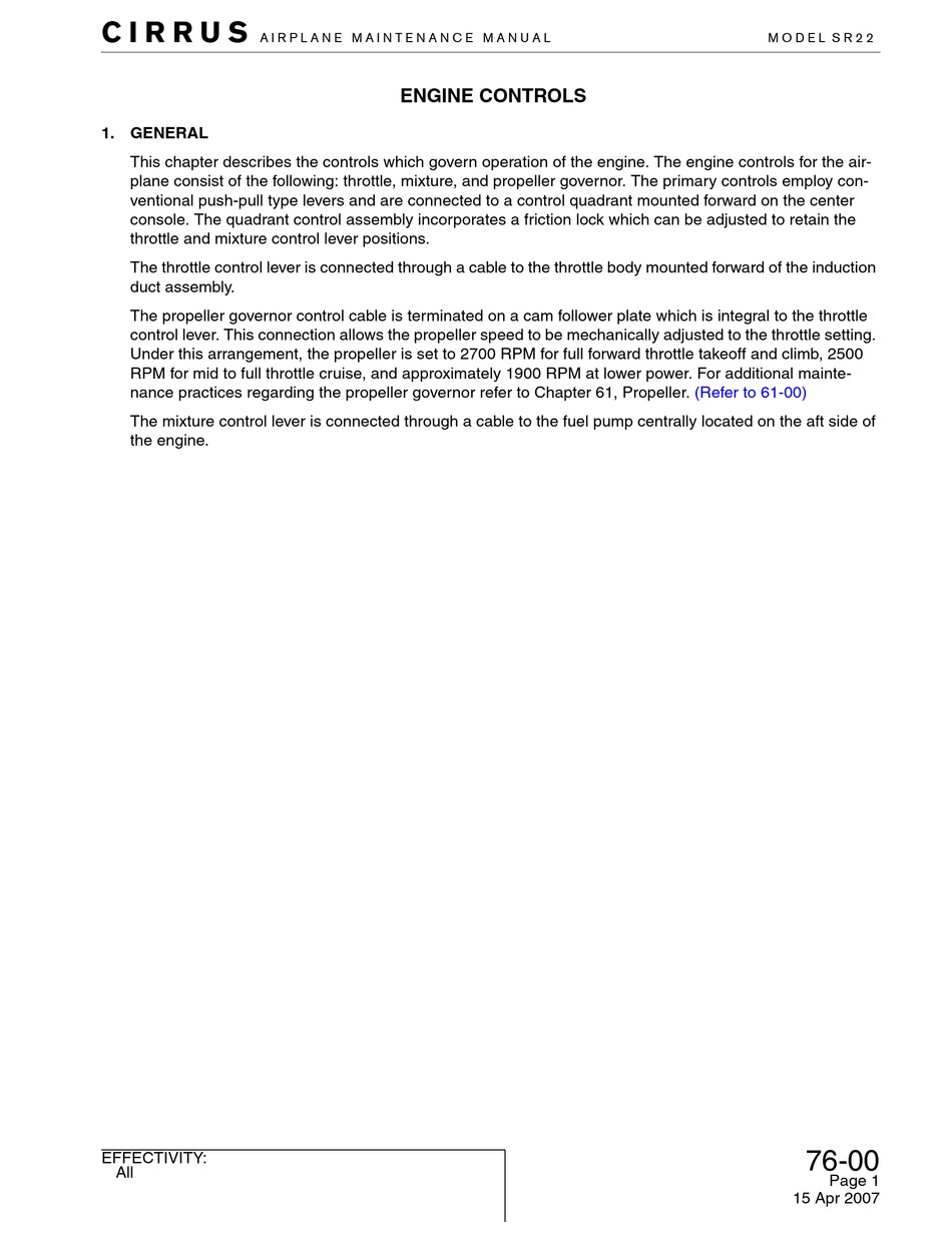 CIRRUS SR22 MAINTENANCE MANUAL Pdf Download ManualsLib