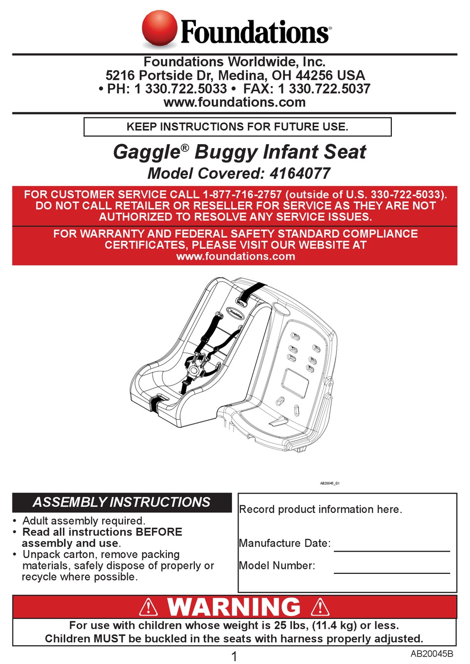 FOUNDATIONS GAGGLE ASSEMBLY INSTRUCTIONS MANUAL Pdf Download ManualsLib