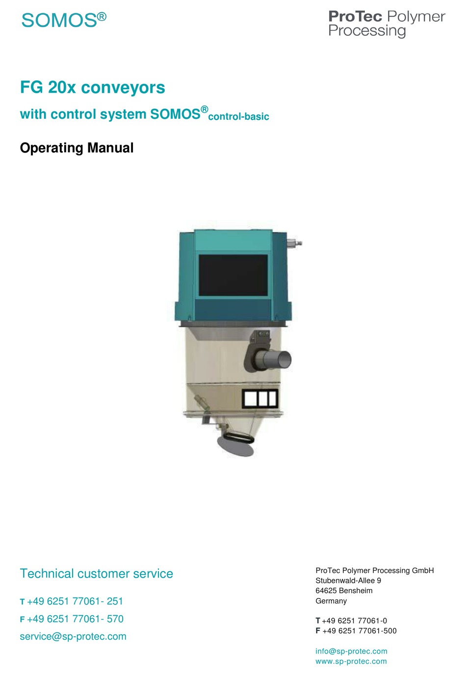 PROTEC POLYMER PROCESSING FG 20 SERIES OPERATING MANUAL Pdf Download