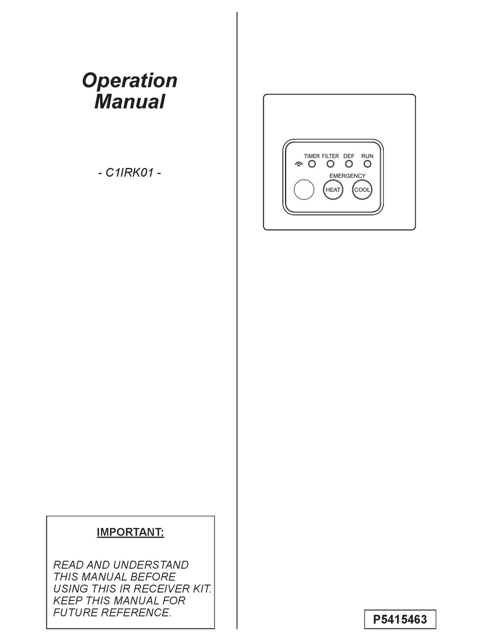 JOHNSON CONTROLS HITACHI C4IRK01 OPERATION MANUAL Pdf Download ManualsLib