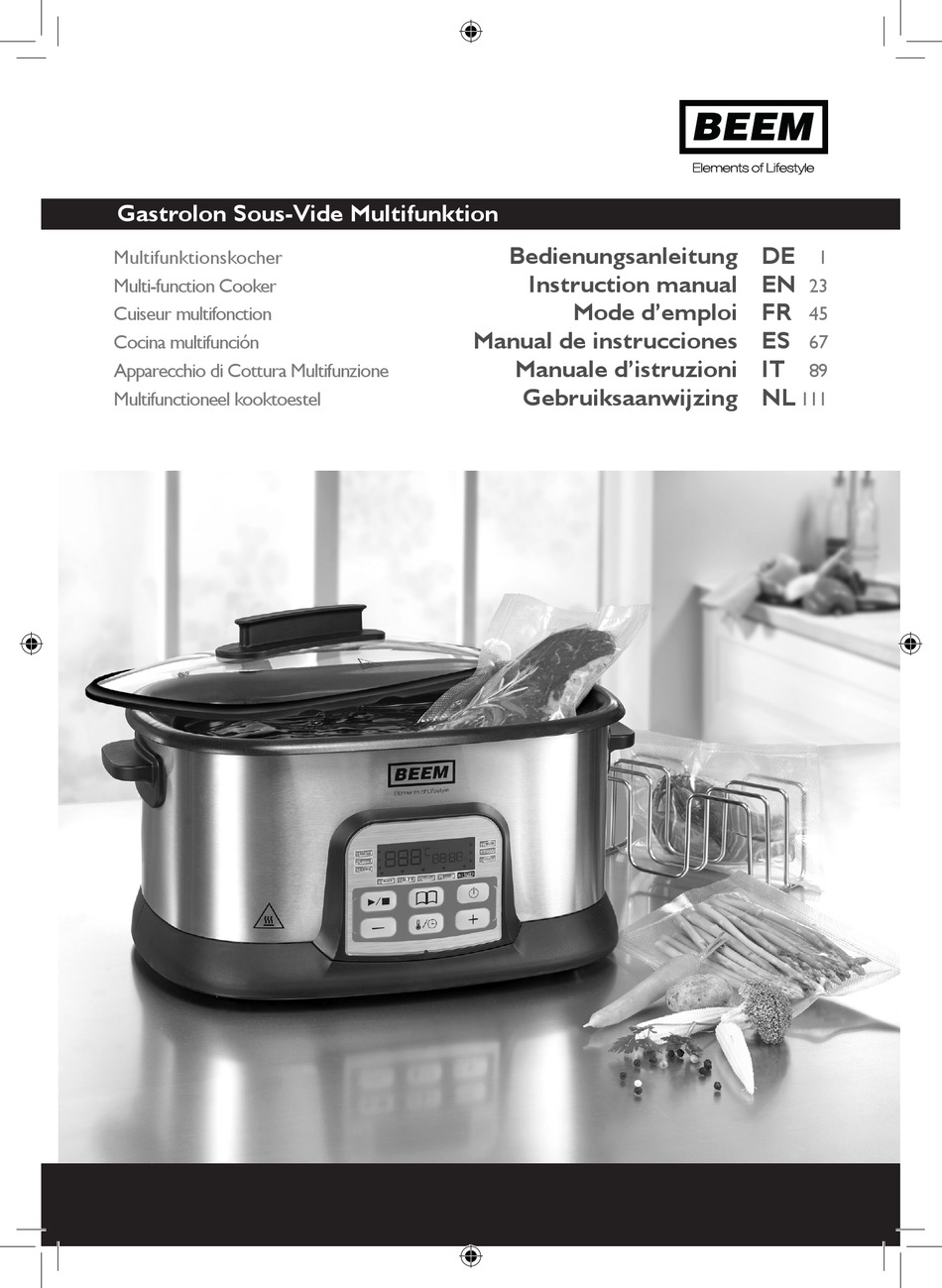 BEEM GASTROLON SOUSVIDE MULTIFUNCTION INSTRUCTION MANUAL Pdf Download