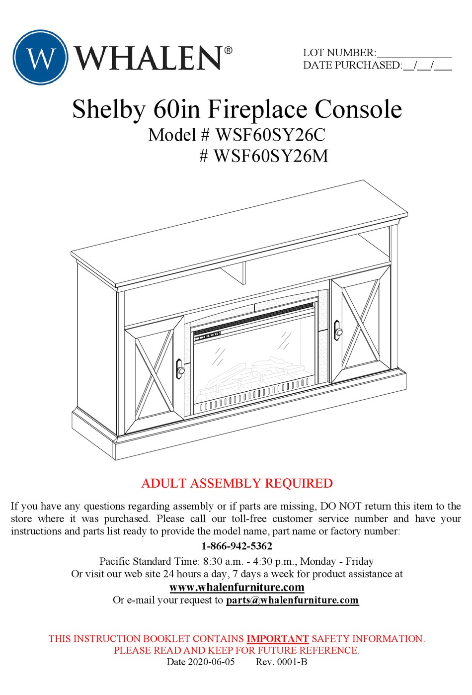 Whalen 60 shelby electric fireplace clearance entertainment center in cappuccino