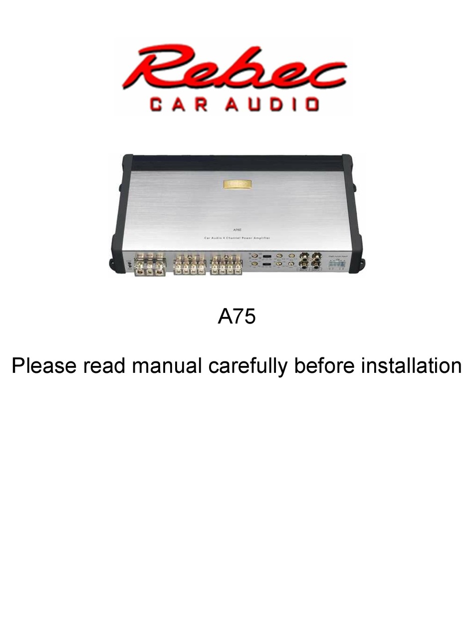 REBEC A75 MANUAL Pdf Download ManualsLib