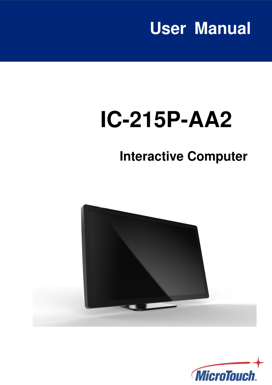 MICROTOUCH IC-215P-AA2 USER MANUAL Pdf Download | ManualsLib