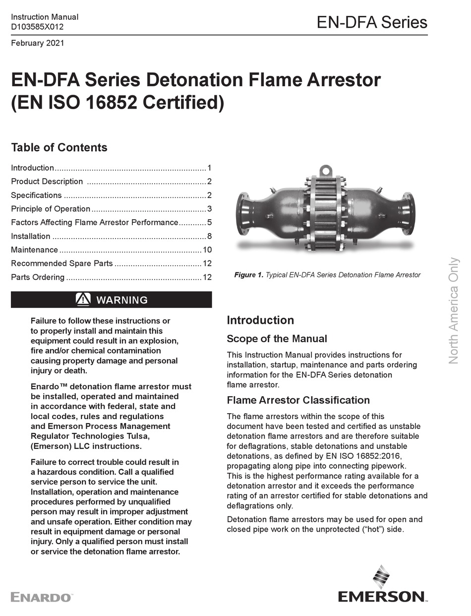 EMERSON EN-DFA SERIES INSTRUCTION MANUAL Pdf Download | ManualsLib