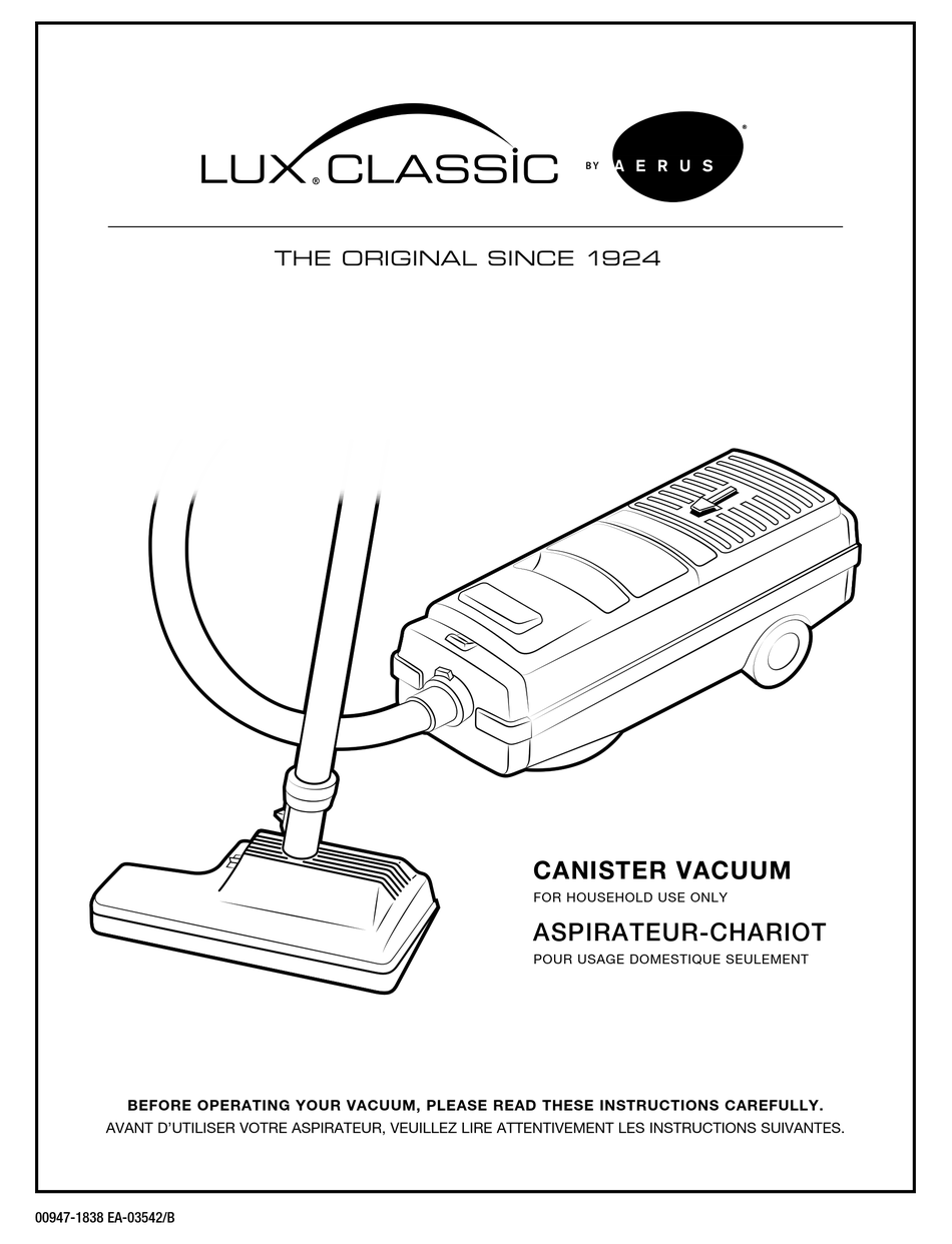 AERUS LUX CLASSIC INSTRUCTIONS MANUAL Pdf Download ManualsLib