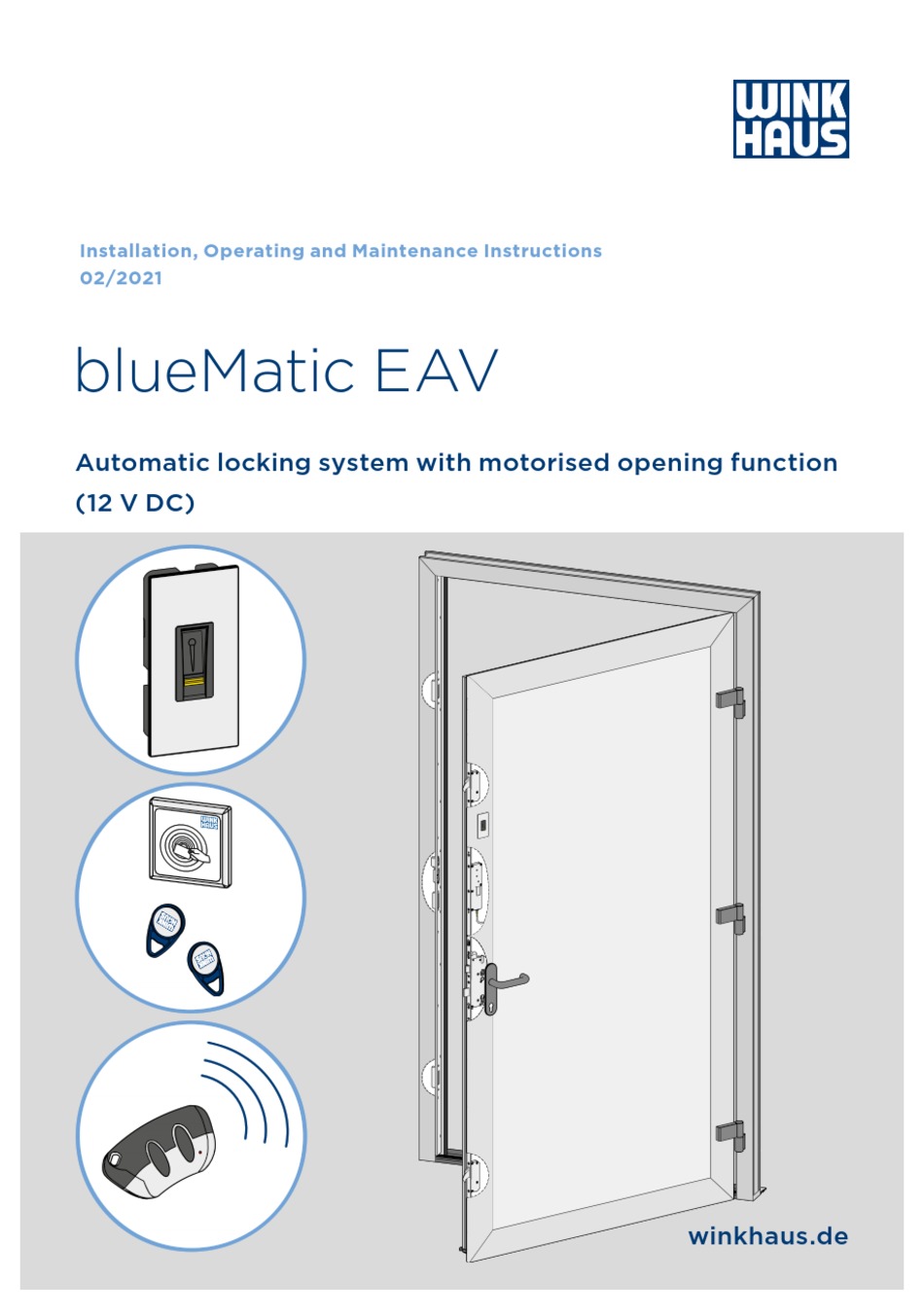 WINKHAUS BLUEMATIC EAV INSTALLATION, OPERATING AND MAINTENANCE ...