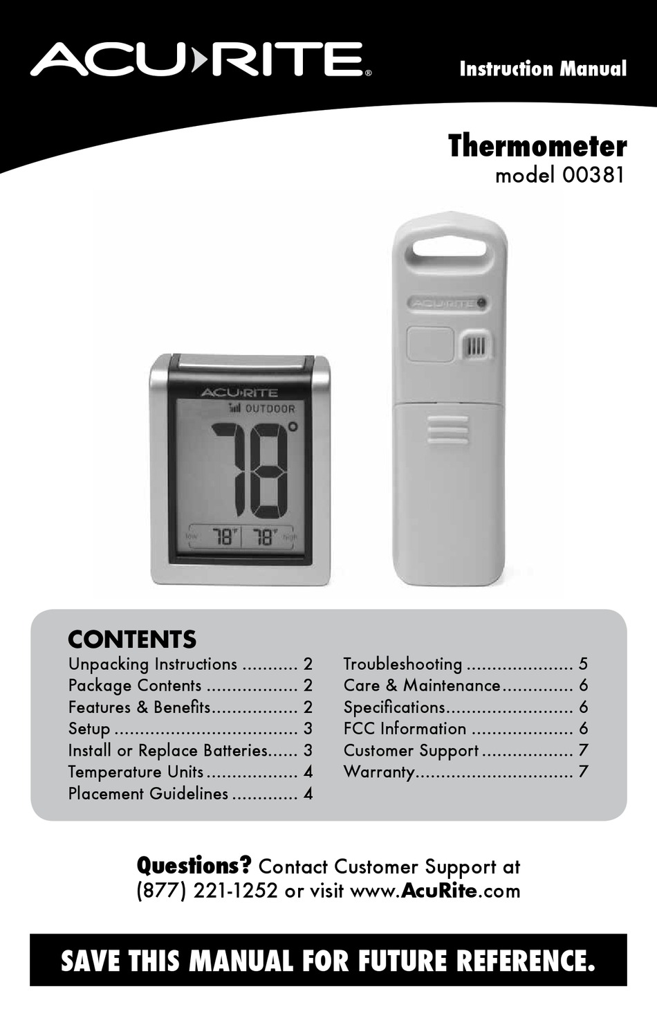ACURITE 00381 INSTRUCTION MANUAL Pdf Download ManualsLib