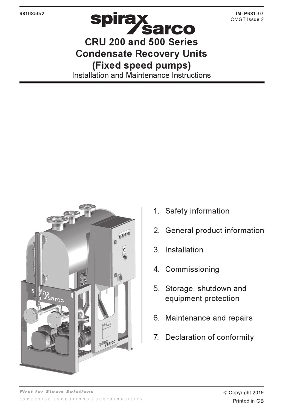 SPIRAX SARCO CRU 200 SERIES INSTALLATION AND MAINTENANCE INSTRUCTIONS
