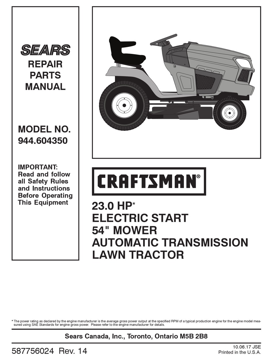 SEARS 944.604350 REPAIR PARTS MANUAL Pdf Download | ManualsLib