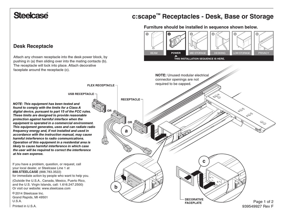STEELCASE CSCAPE QUICK MANUAL Pdf Download ManualsLib