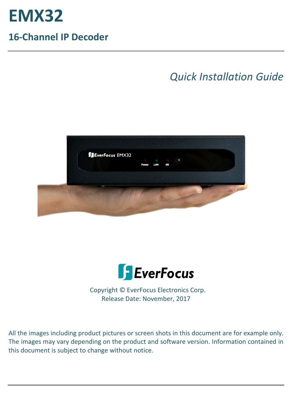 EVERFOCUS EMX32 QUICK INSTALLATION MANUAL Pdf Download ManualsLib