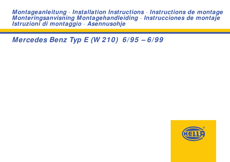 HELLA HEADLAMP CLEANING SYSTEM INSTALLATION INSTRUCTIONS MANUAL Pdf