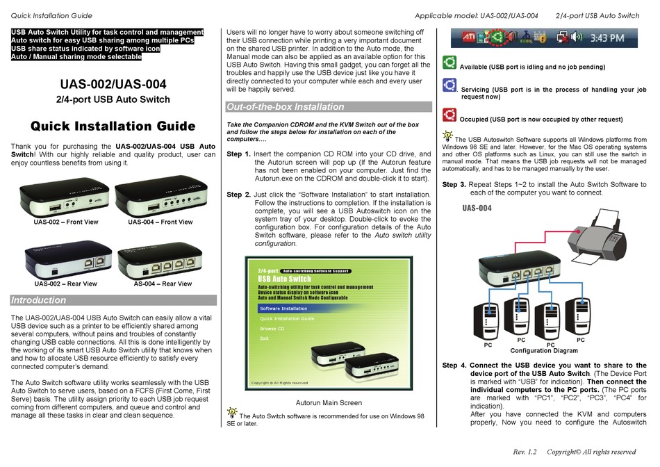 KVM SWITCHES UAS002 QUICK INSTALLATION MANUAL Pdf Download ManualsLib