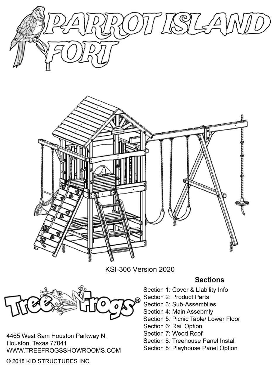 TREE FROGS PARROT ISLAND FORT KSI306 ASSEMBLY INSTRUCTIONS MANUAL Pdf