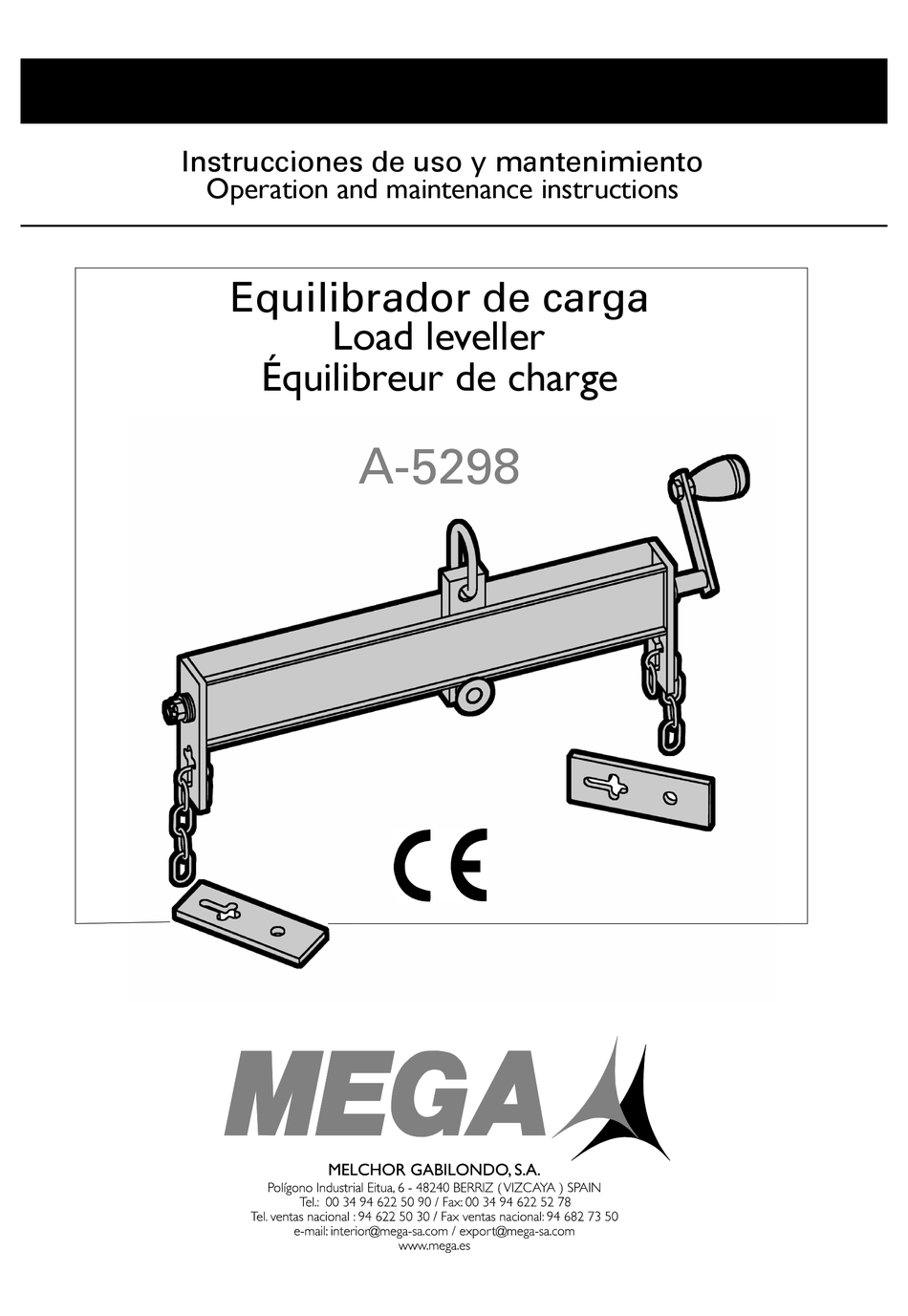 MEGA A5298 OPERATION AND MAINTENANCE INSTRUCTIONS Pdf Download