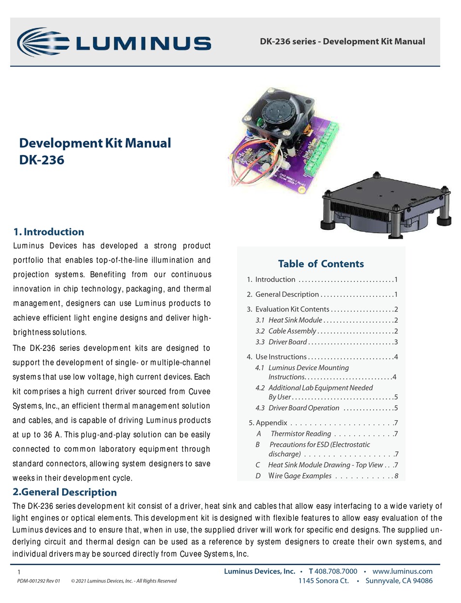 LUMINUS DK236 SERIES MANUAL Pdf Download ManualsLib