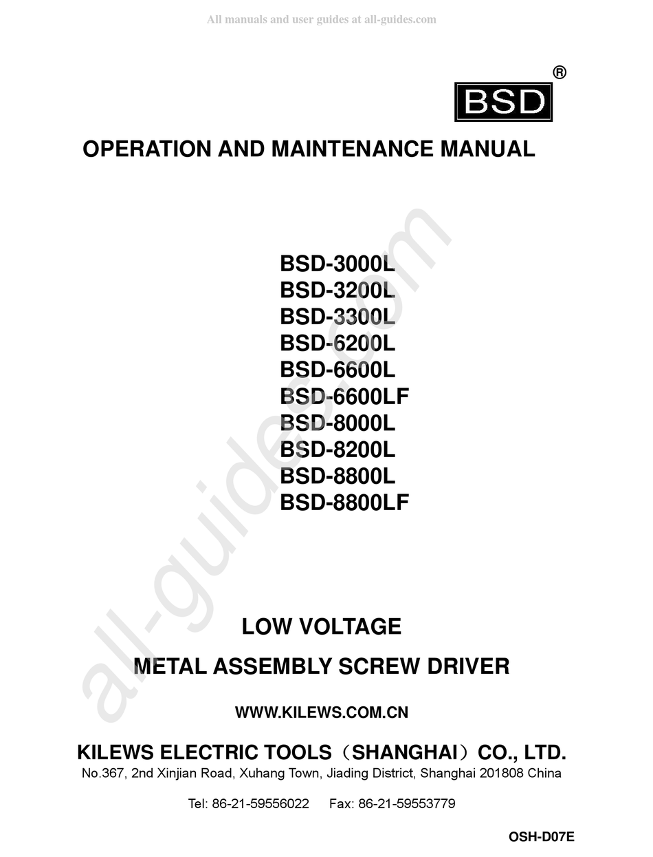 Kilews electric screwdriver online manual