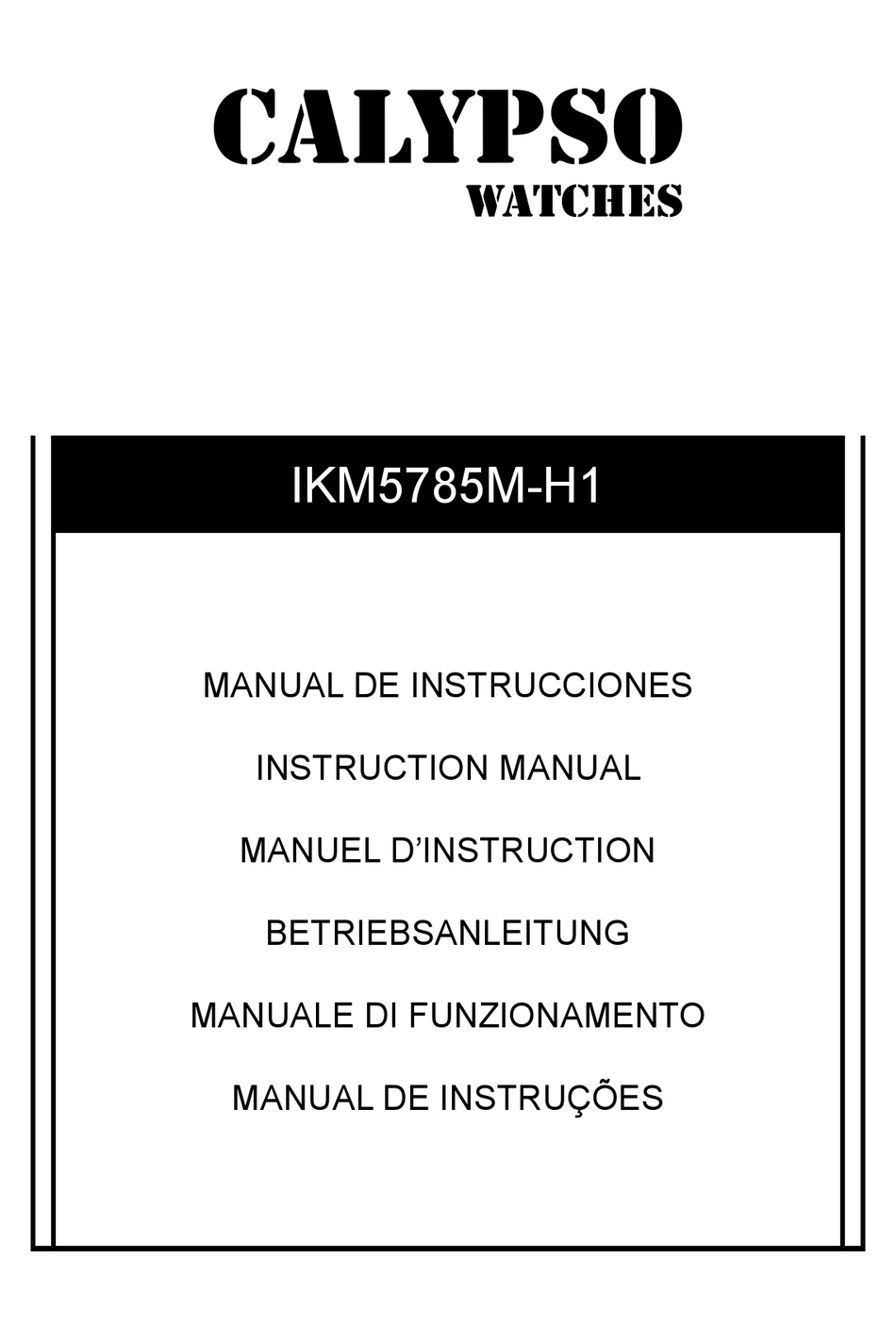 CALYPSO WATCHES IKM5785MH1 INSTRUCTION MANUAL Pdf Download ManualsLib