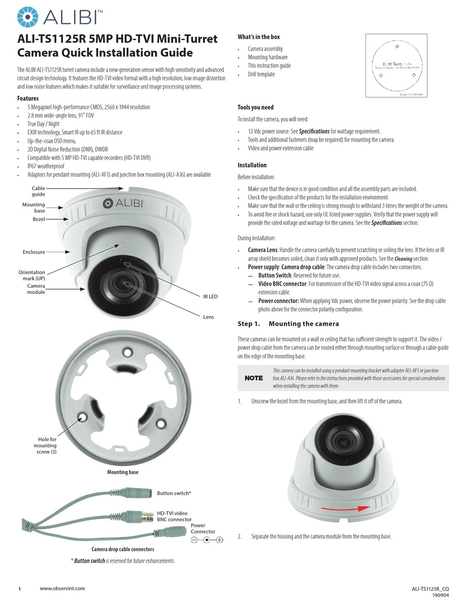 ALIBI ALITS1125R QUICK INSTALLATION MANUAL Pdf Download ManualsLib
