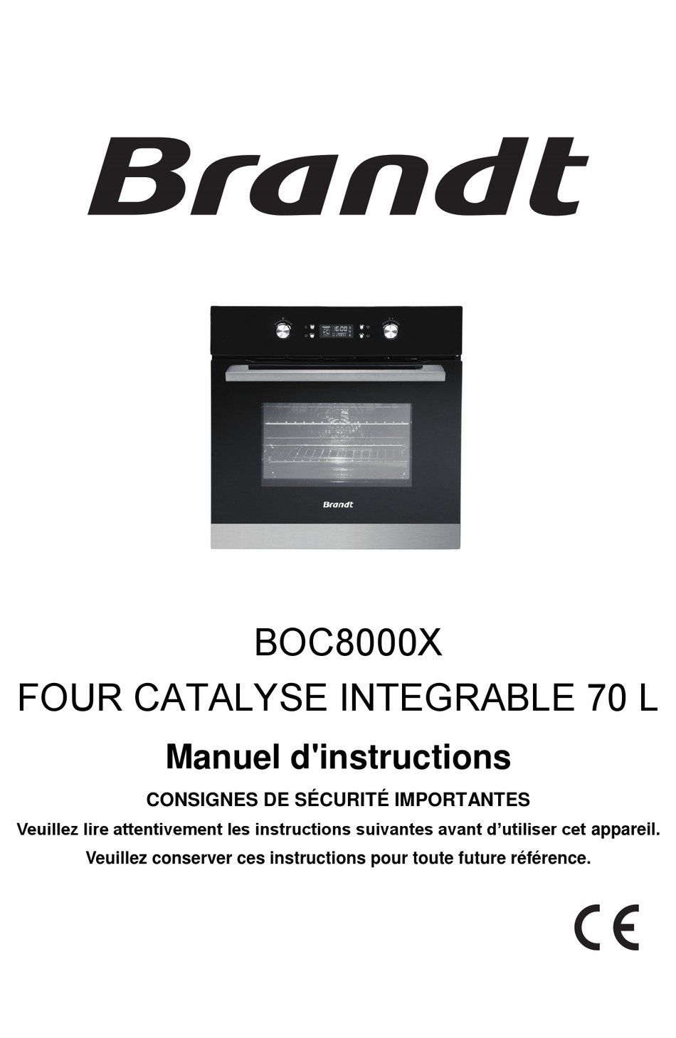 BRANDT BOC8000X USER MANUAL Pdf Download ManualsLib