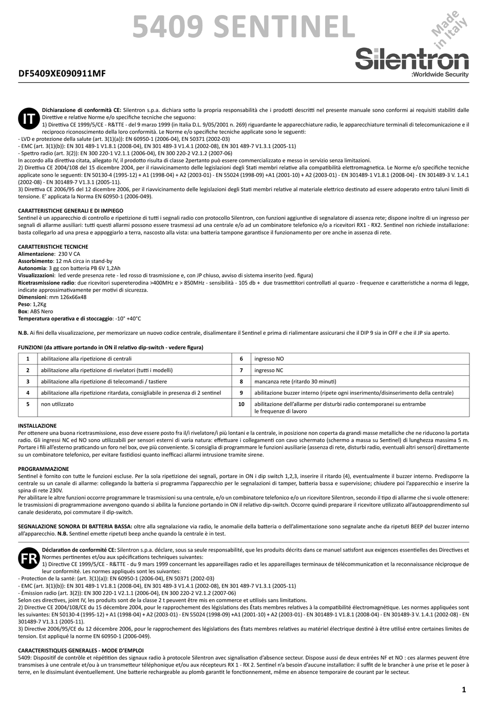 SILENTRON 5409 SENTINEL QUICK START MANUAL Pdf Download ManualsLib