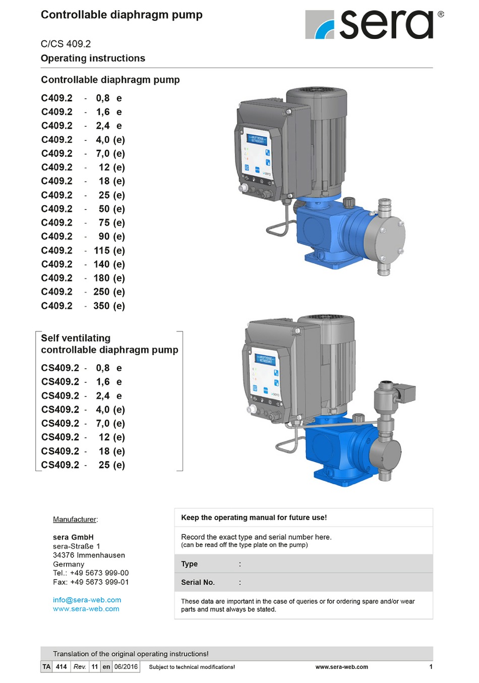 SERA C 409 2 OPERATING INSTRUCTIONS MANUAL Pdf Download ManualsLib SERA C 409 2 OPERATING INSTRUCTIONS MANUAL Pdf Download ManualsLib
