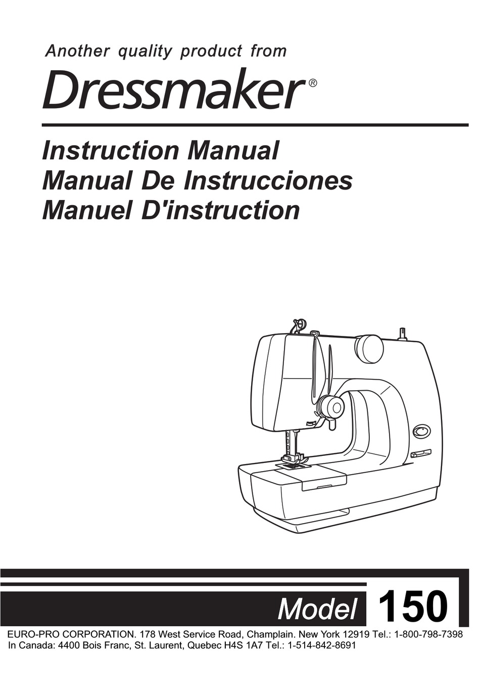 DRESSMAKER 150 INSTRUCTION MANUAL Pdf Download ManualsLib