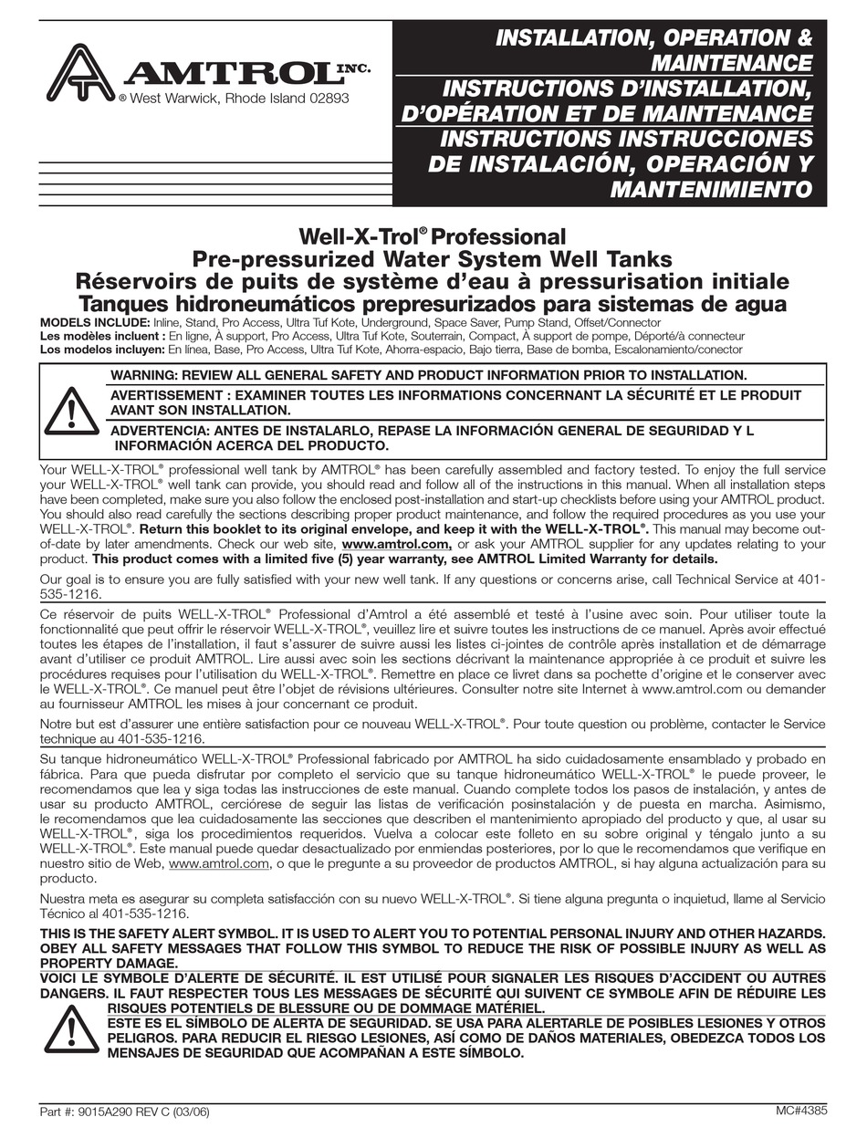 Well X Trol Wx 250 Manual