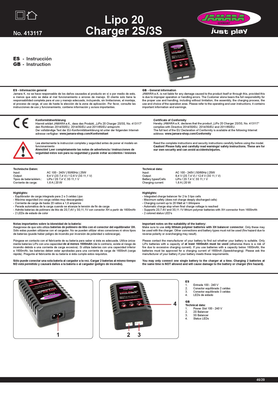 JAMARA LIPO 20 INSTRUCTION Pdf Download | ManualsLib