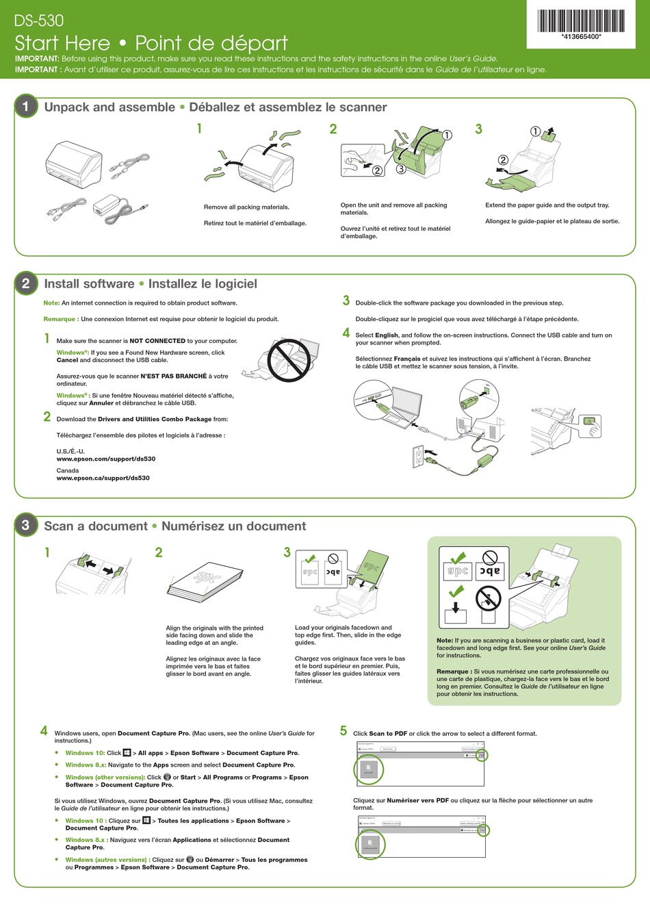 Epson ds 530 start here pdf download manualslib