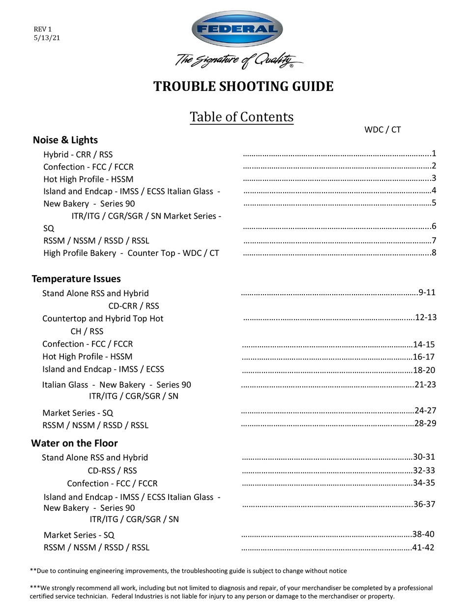 FEDERAL 90 SERIES TROUBLESHOOTING MANUAL Pdf Download | ManualsLib