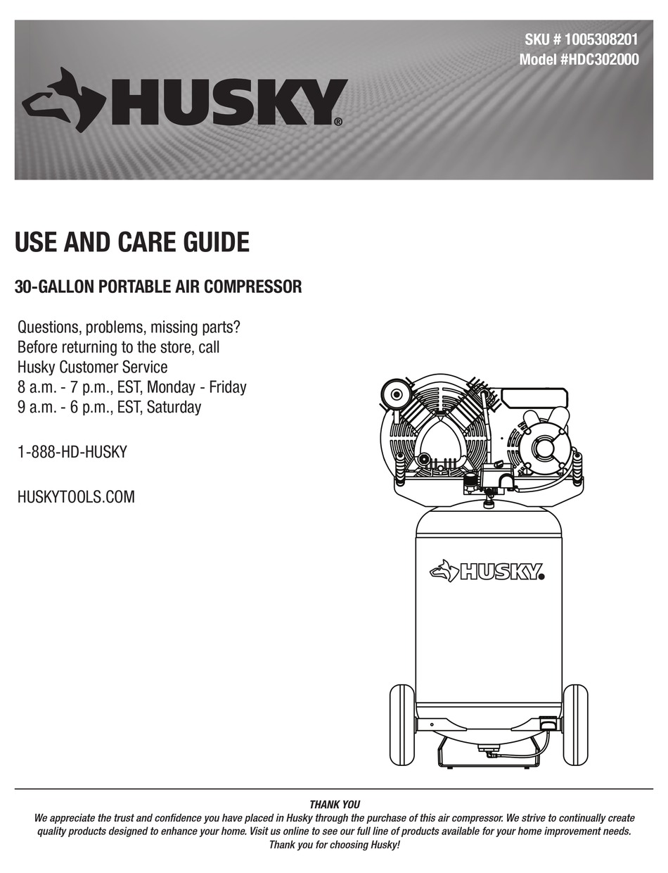 Husky Hdc302000 Use And Care Manual Pdf Download 