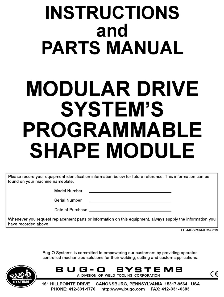 BUGO SYSTEMS MDS SERIES INSTRUCTIONS AND PARTS MANUAL Pdf Download