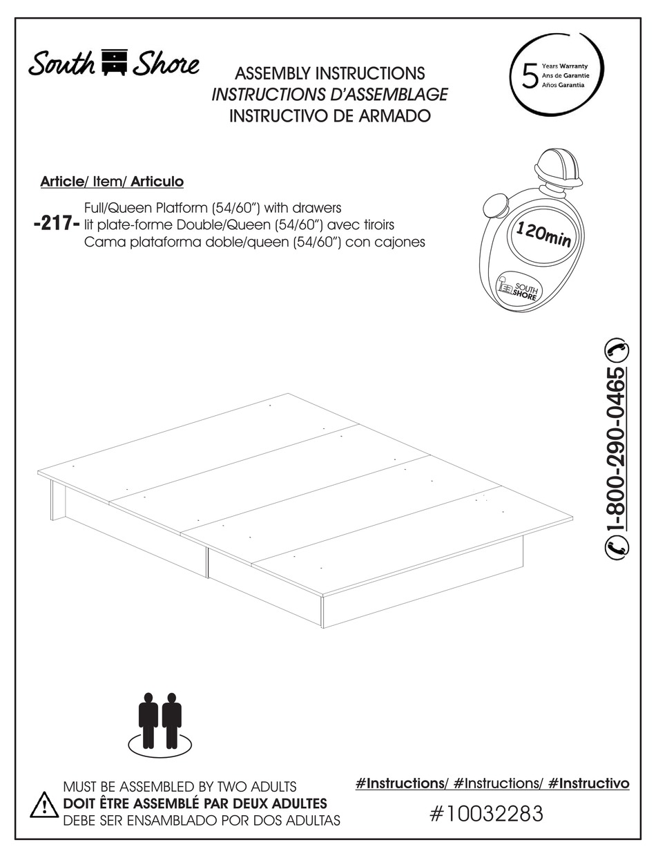 SOUTH SHORE 217 ASSEMBLY INSTRUCTIONS MANUAL Pdf Download ManualsLib